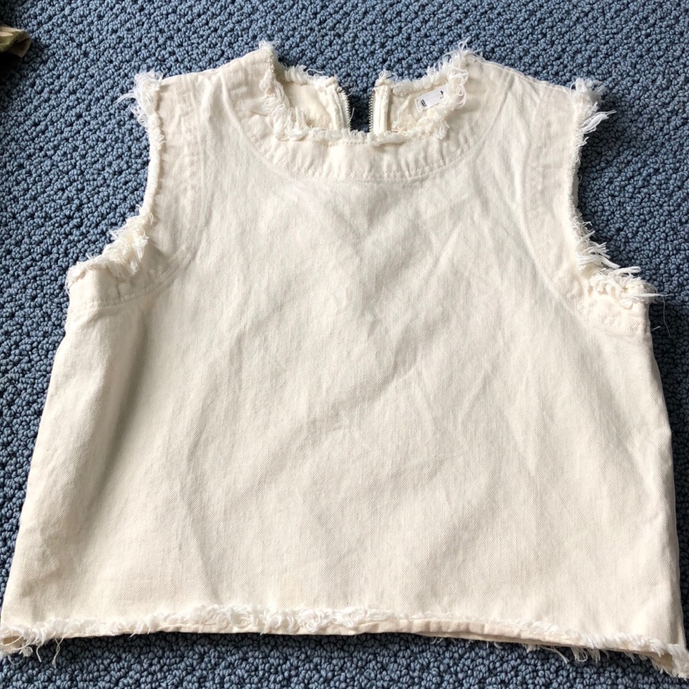 Distressed denim top!